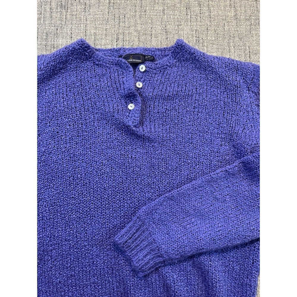 Lady Van Heusen Hand Knit Size Large Sweater Purple Color‎ Excellent Condition